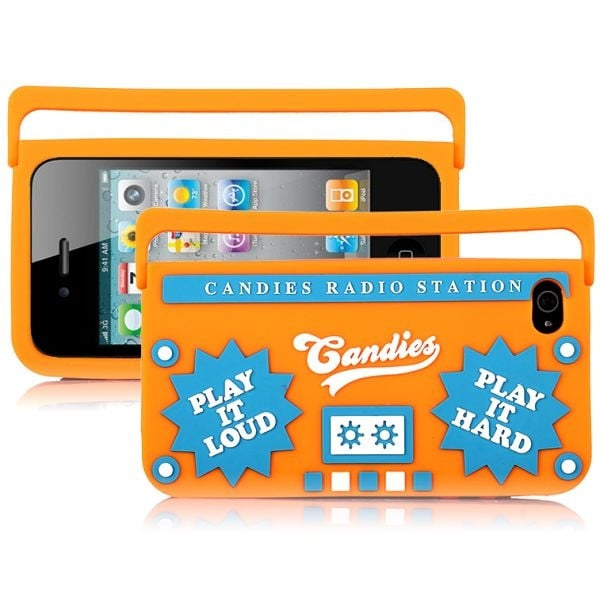 Ghetto Blaster (vit) iPhone 4/4S-skal Orange