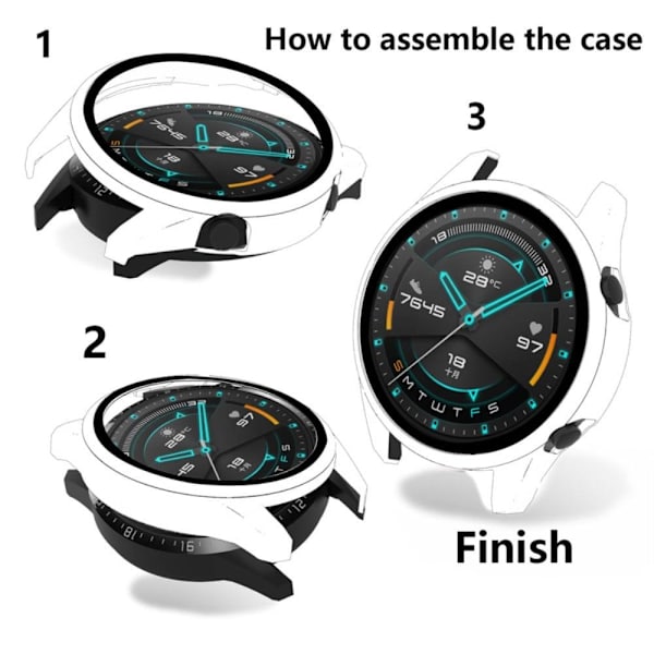 Huawei Watch GT 2 42mm suojus karkaistulla lasilla - Läpinäkyvä Transparent