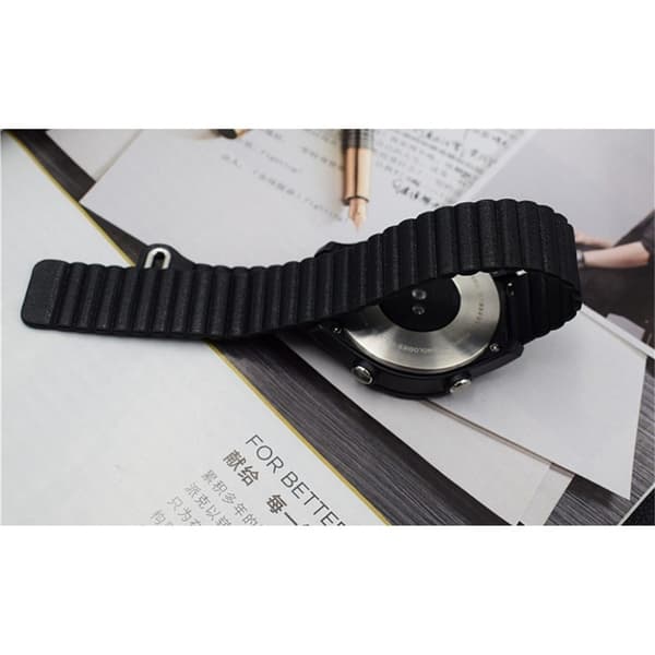 Huawei Watch GT / GT2 46mm / Magic holdbar læder Urrem - Sort Black