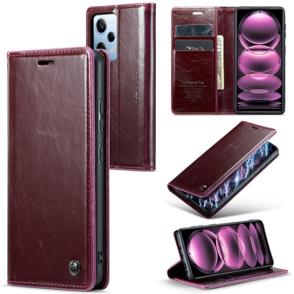 CaseMe Xiaomi Poco X5 Pro / Redmi Note 12 Pro / Note 12 Pro Speed Smooth Fodral - Vinröd Röd