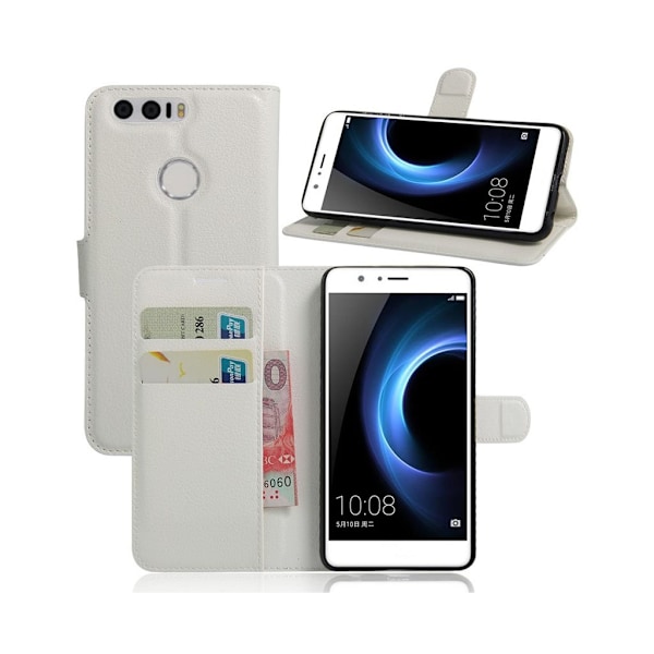 Mankell Litchi Läderfodral för Huawei Honor 8 - Vit Vit
