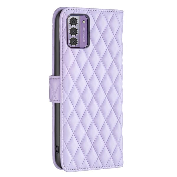 Rombemønster, matt flip-deksel for Nokia G42 - Lilla Purple
