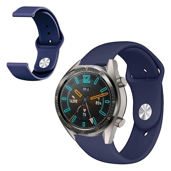 Huawei Watch GT 2 46mm silikoneurrem - Mørkeblå Blue