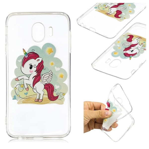 Samsung Galaxy J4 (2018) kuvioitu geeli suojakotelo - Yksisarvinen Multicolor