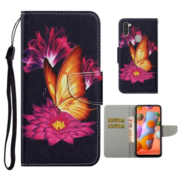 Wonderland Samsung Galaxy M11 / A11 Flip Etui - Lotus og Sommerfugl Pink