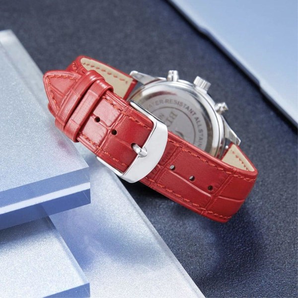 Haylou Solar LS05 / Xiaomi Mi Watch Color krokodillemønster læder urrem - Rød Red