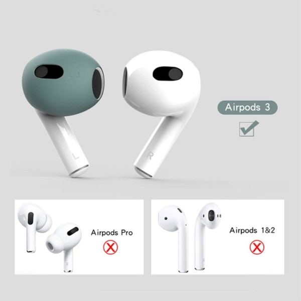 AirPods 3 silikonikotelo korvasuojuksilla - Musta Black