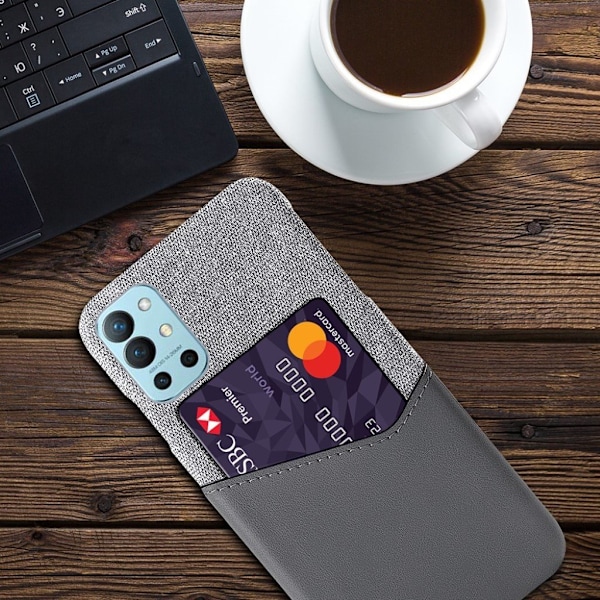 Bofink OnePlus 9R Card Suojakuori - Harmaa Silver grey