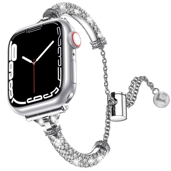 Apple Watch Series 8 (41mm) fashionable rhinestone watch strap - Silver grey