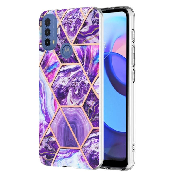 Marble Motorola Moto E30 / E20 / E40 Etui - Mørkelilla Purple