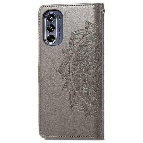 Mandala Motorola Moto G62 5g Flippetui - Grå Silver grey