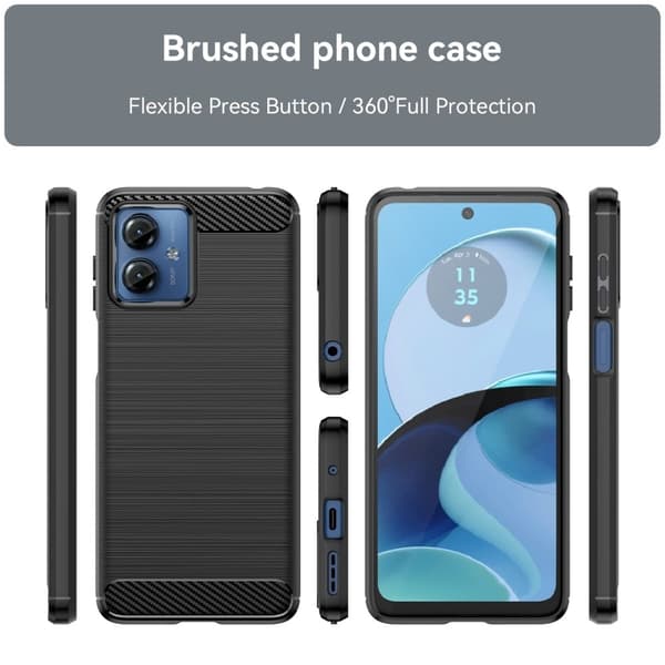 Carbon Flex Etui Motorola Moto G14 4g - Sort Black