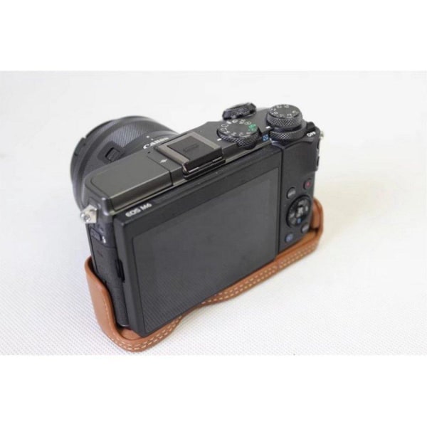 Canon EOS M6 halvt kameraetui i lædermateriale - Brun Brown