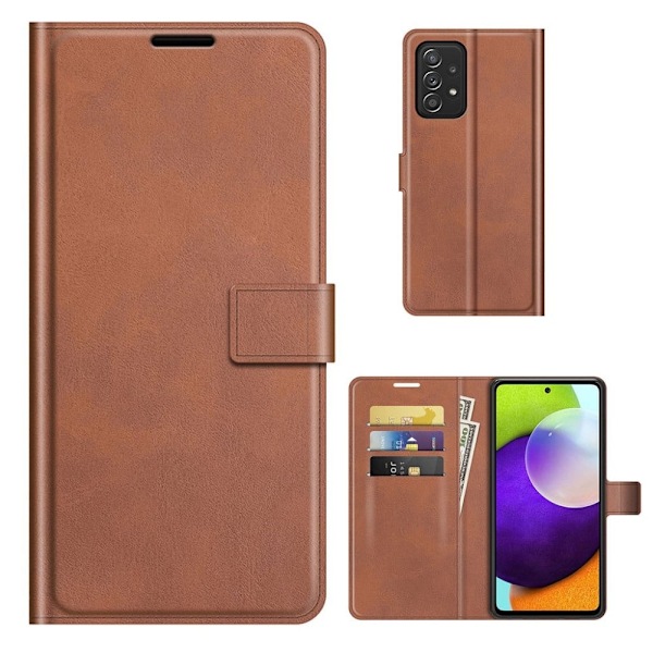 Hållbart konstläder Samsung Galaxy A52s 5G / Samsung Galaxy A52 / Samsung Galaxy A52 5G fodral med plånbok - Brun Brun