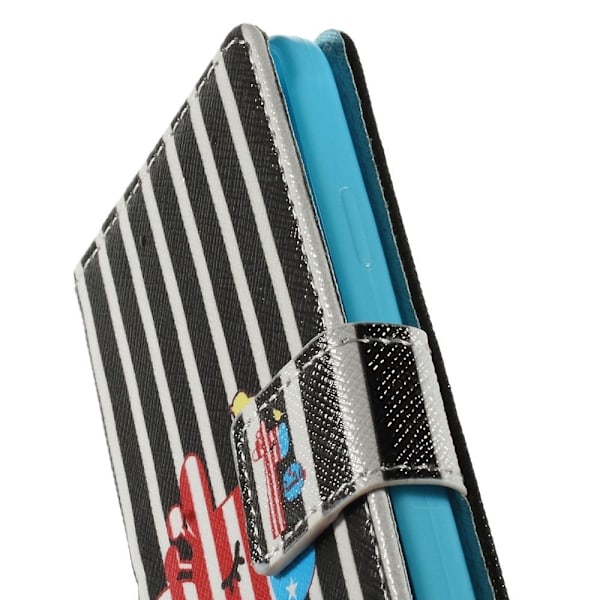 Moberg (biltoon Giraffe & striper) Samsung Galaxy Alpha Lær Flipp Case Multicolor