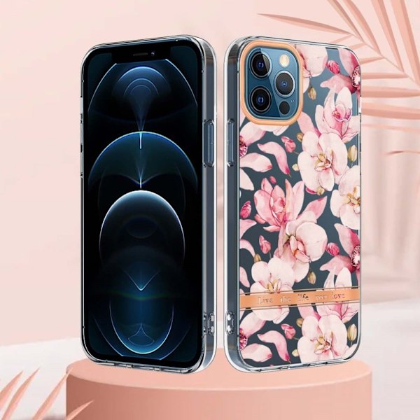 Erittäin ohut ja kestävä pehmeä kansi iPhone 12 Pro Max -puhelimelle - Vaaleanpunainen Gardenia Pink