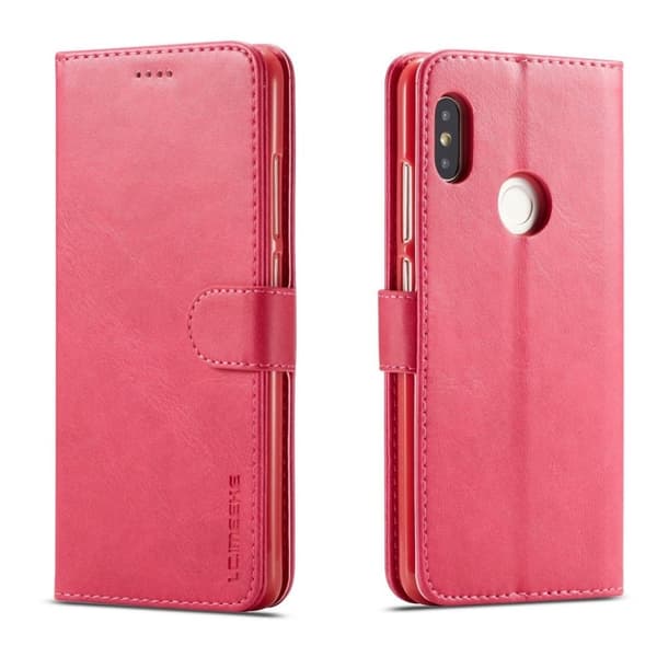 LC.IMEEKE Xiaomi Redmi NOTE 6 Pro læderetui - Rosa Pink
