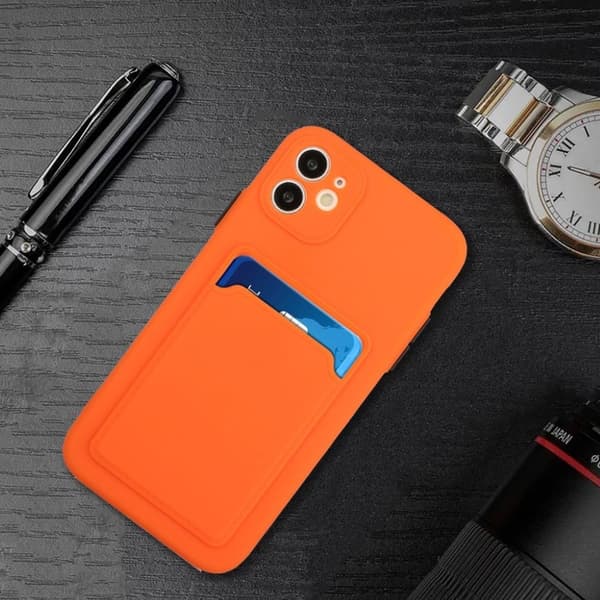Card Holder Deksel til iPhone 12 Mini - Oransje Orange
