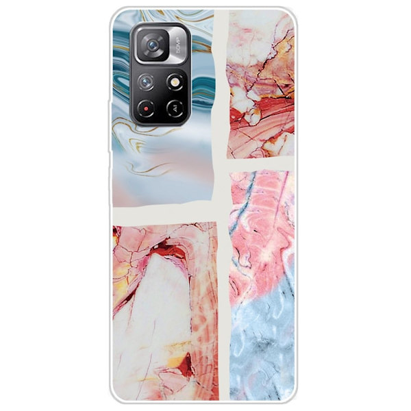Marble Xiaomi Redmi Note 11T 5G Etui - Bølget Marmor Tile Multicolor