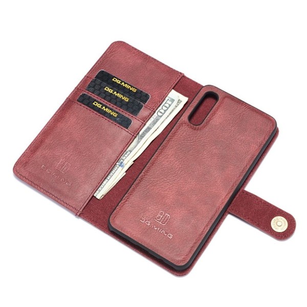 DG.MING Samsung Galaxy A50 2-in-1 Wallet kotelot - Punainen Red