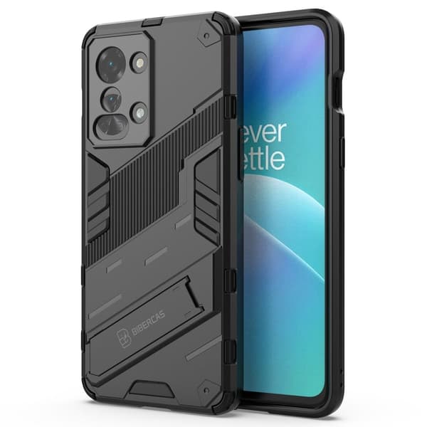 Shockproof Hybrid Deksel med A Modern Touch til OnePlus Nord 2t - Svart Black