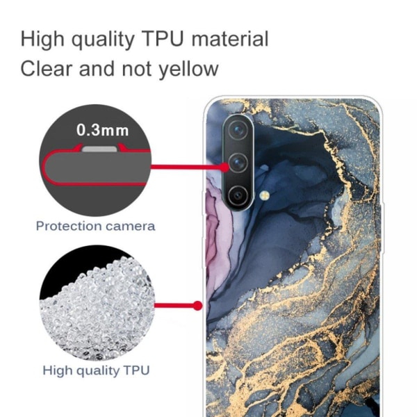 Marble OnePlus Nord CE 5G Suojakotelo - Blue On Golden Splash Ma Multicolor