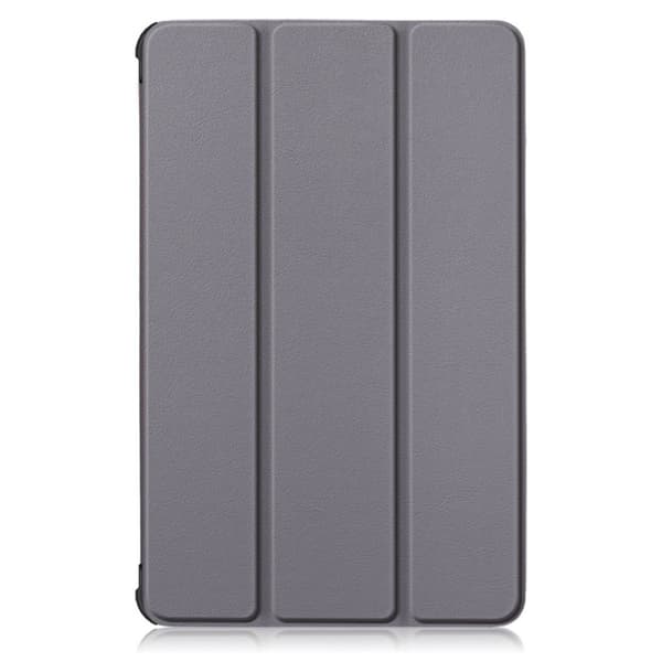 Lenovo Tab M10 FHD Plus Simple Trippelt Lær Etui - Grå Silver grey