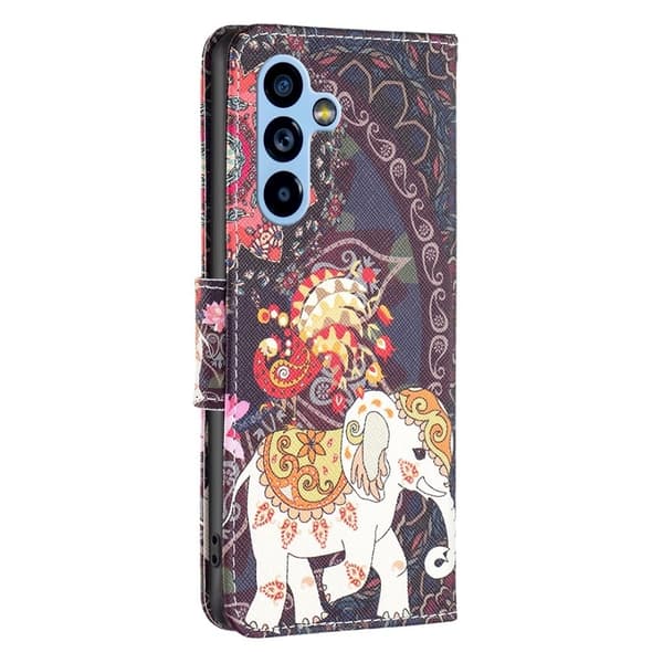 Wonderland Samsung Galaxy A54 Flippetui - Blomst og Elefant Multicolor