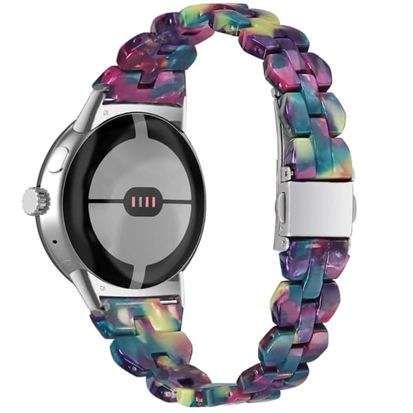 Google Pixel Watch urrem i rombeformet harpiks - Lilla Grøn Blanding Multicolor