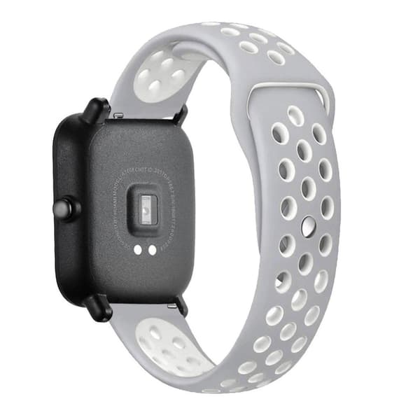 Amazfit GTS klockarmband i silikon med dubbla färger - Grå / Vit Silvergrå