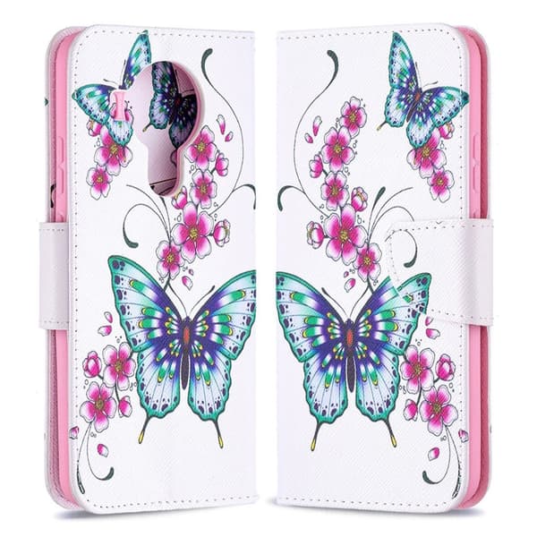 Wonderland Nokia 5.4 Flip etui - Grøn sommerfugl Green