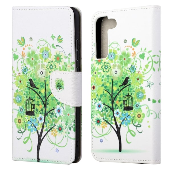 Wonderland Samsung Galaxy S22 Flip Suojakotelo - Vihreä Puu Green