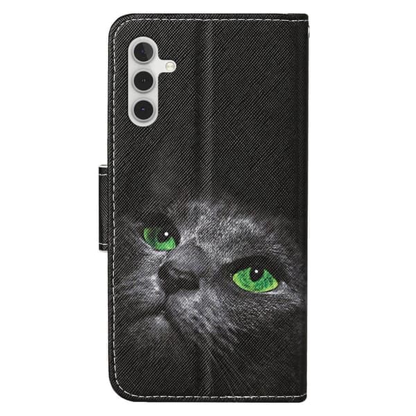Wonderland Samsung Galaxy A14 Läppäkotelo - Kissa Black