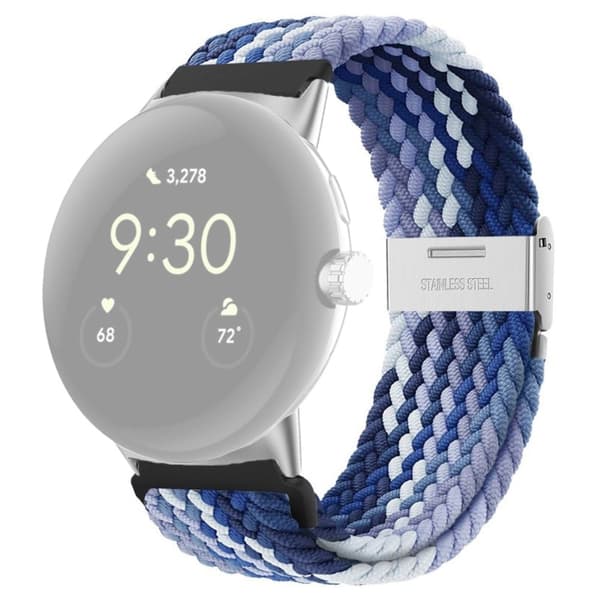 Nylonklokkerem til Google Pixel Watch - Blå / Hvit Blue