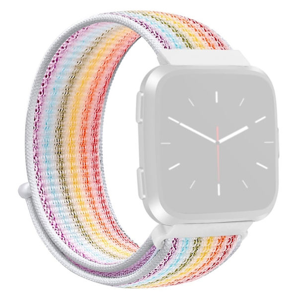 KALEBOL KLB-NLHH-001 Fitbit Versa 3 / Versa 4 / Sense / Sense 2 Klockarmband Nylon Loop Strap - Regnbåge + Regnbåge multifärg