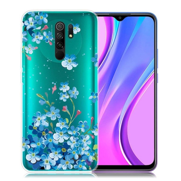 Deco Xiaomi Redmi 9 Etui - Blå blomst Blue