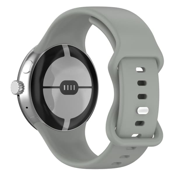 Google Pixel Watch 3 45 mm silikoneurrem Justerbar rem udskiftningsarmbånd - Grå Silver grey