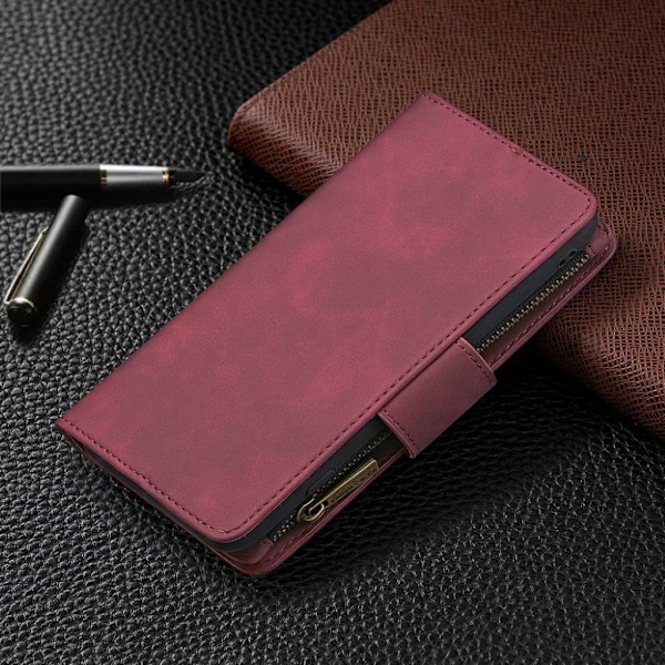 Premium Wallet Samsung Galaxy A01 kotelot - Viininpunainen Red