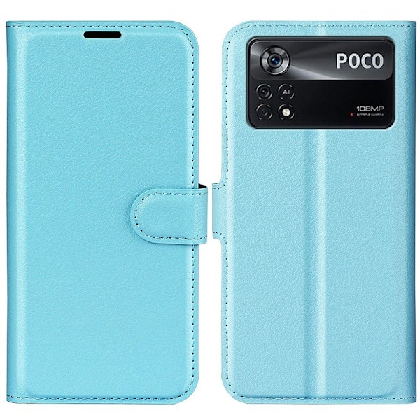 Klassisk Xiaomi Poco X4 Pro 5G flip etui - Blå Blue