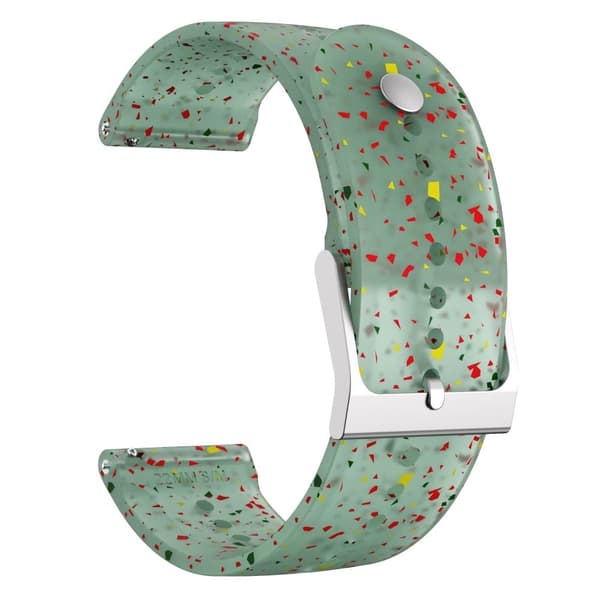 22mm Universal klockarmband i glittrande silikon - Grön Gul / Transparent Grön Grön