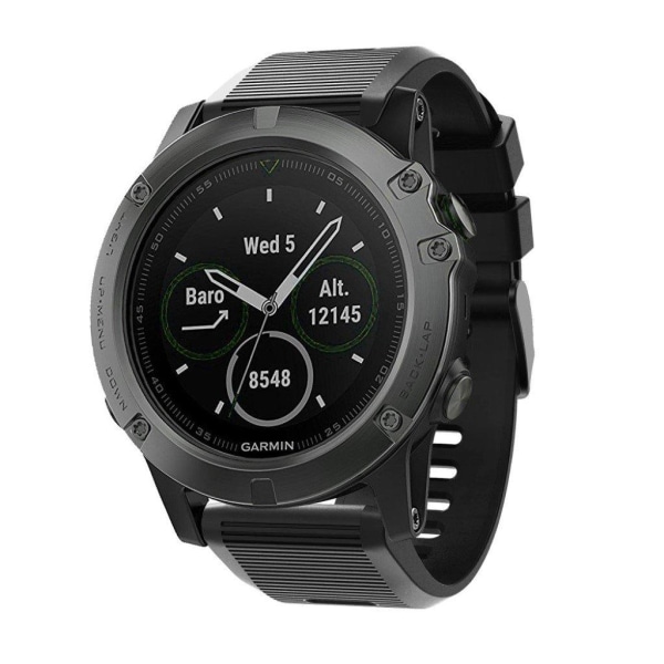 Garmin Fenix 5X Plus klockarmband i silikon - Svart Svart