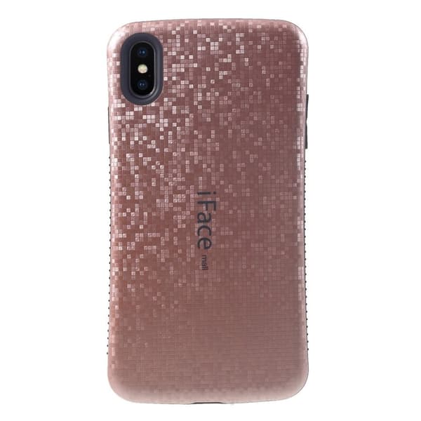IFACE MALL iPhone Xs Max hybridfodral med mosaikmönster - Roséguld multifärg