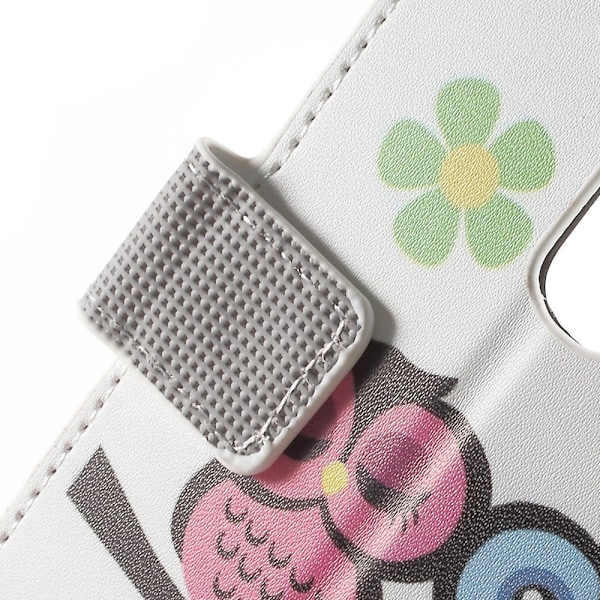 Moberg LG G4 Nahkakotelo Korttitaskuilla - Two Pöllöt On A Branch Multicolor