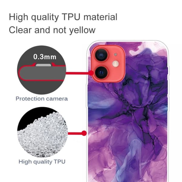 Marble design iPhone 13 cover - Drømmende Lilla Marmor Purple