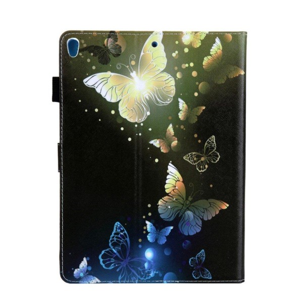 iPad Air (2019) pattern leather case - Gold and Blue Butterflies Multicolor