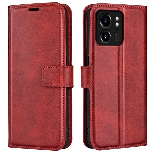 Læretui med Lommebok til Motorola Edge 40 - Rød Red