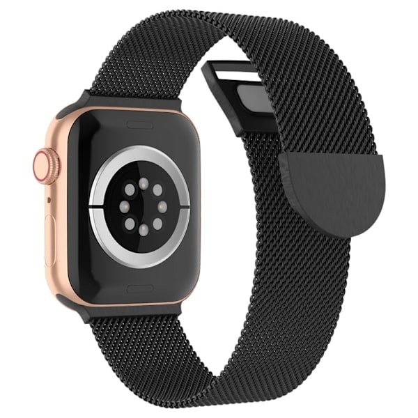 Apple Watch (45mm) milanese ruostumattomasta teräksestä valmistettu magneettikiinnitteinen kellonhihna - Musta Black