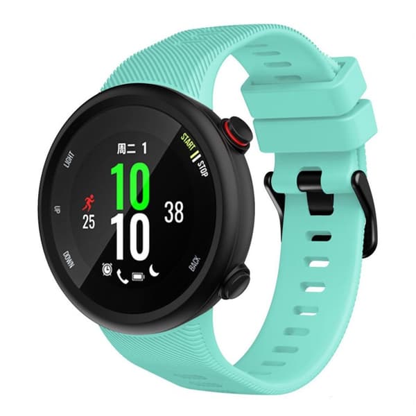 Garmin Forerunner 45S hållbart svart klockarmband i silikon med spänne - Cyan Blå