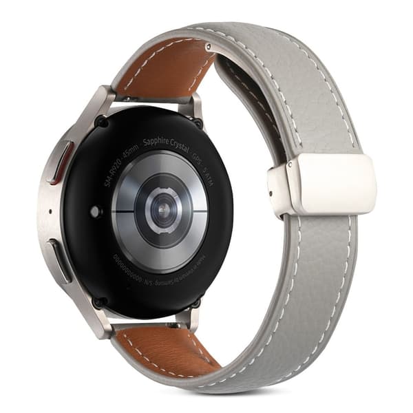 20mm Universal urrem i ægte læder - Grå Silver grey