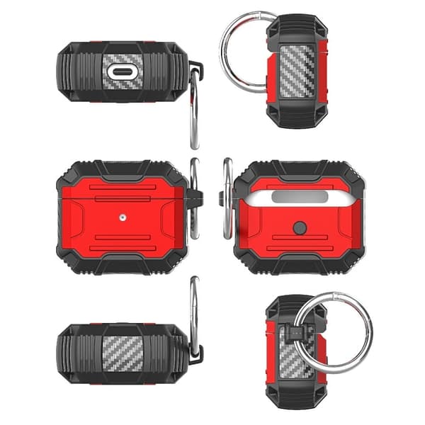 AirPods 3 TPU-etui med karabinkrok - Rød Red